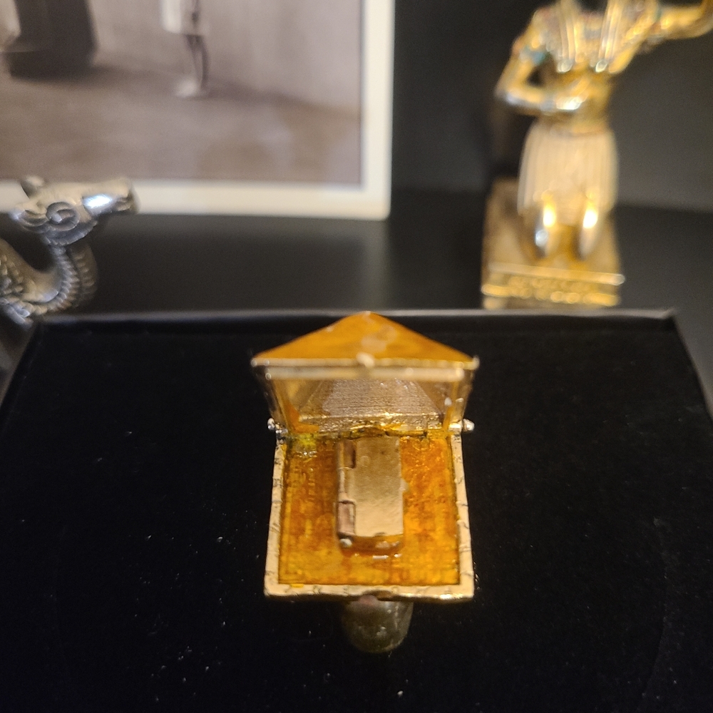 Locket/Poison Egyptian Tomb Ring  Size 6.5 Handmade